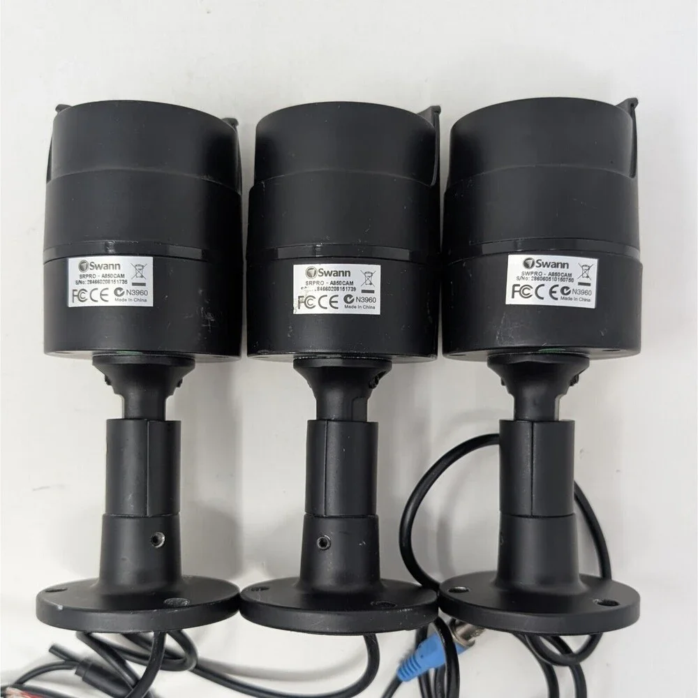 Lot Of 3 Swann PRO-A850 720p HD Outdoor Bullet Security Camera For Parts Repair